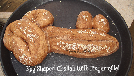 Key Shaped Challah with Fingermillet #BREADBAKERS