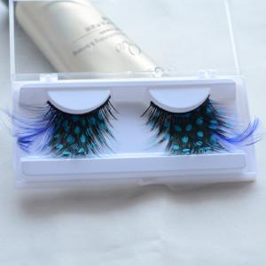 blue feather false eyelashes