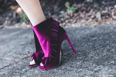 Velvet shoes with ruffles take any holiday outfit to the next level. 
