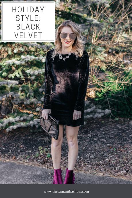 Holiday Style: Black Velvet Dress