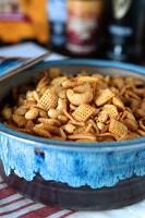 Honey Sriracha Chex Mix with Peanuts and Cashews