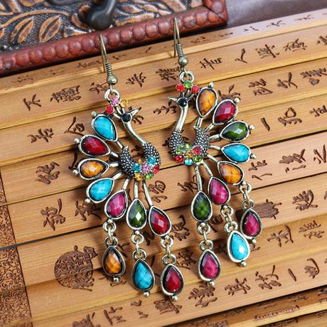 peacock earrings