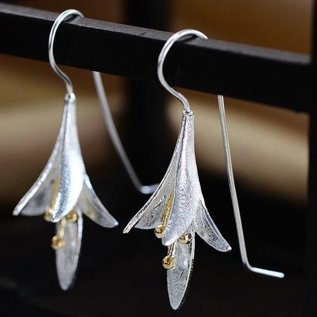 silver long earrings