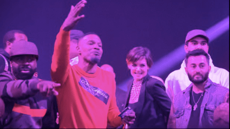 Katie Holmes Spotted At  Jamie Foxx  50th Birthday Bash