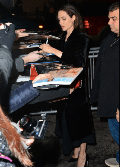 Angelina Jolie Keeps it Simple In Black Out In NYC