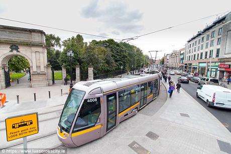 Tram road in Triplicane ~ trams dubbed as slower than walk in Dublin