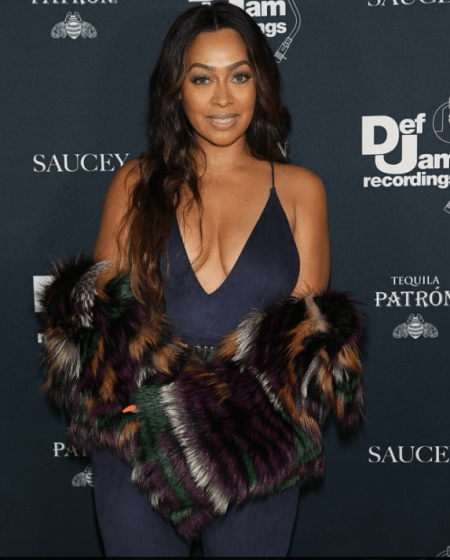 LaLa Anthony Rocks Jumpsuit  At  Def Jam Holiday Party