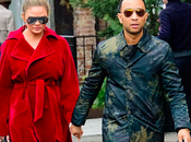 Lady Red! Chrissy Teigen Steps Rocking Velvet Coat