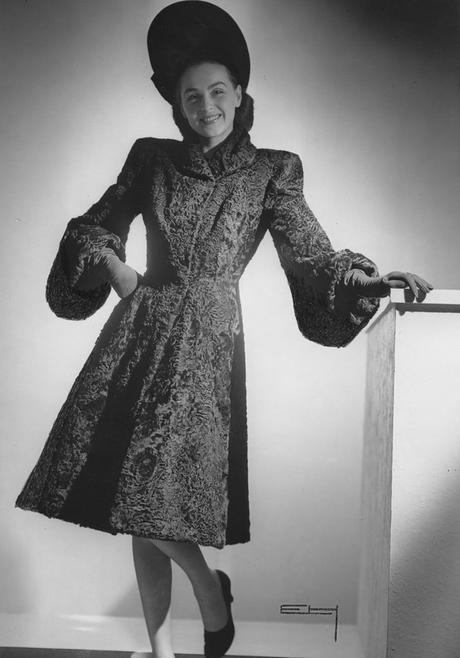 Woman-in-Persian-coat-with-highlighted-waistcoat,-dark-hat-1945 Woman-in-Persian-coat-with-highlighted-waistcoat,-dark-hat-1945