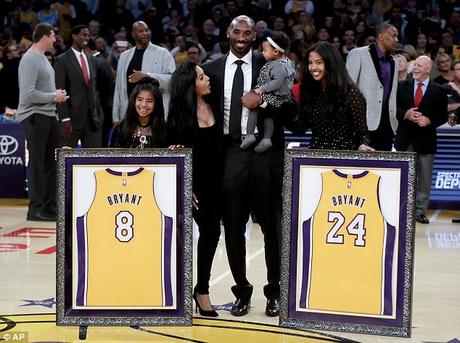 #MambaOut Lakers Honor Kobe Bryant Retire Both Of His Jersey’s