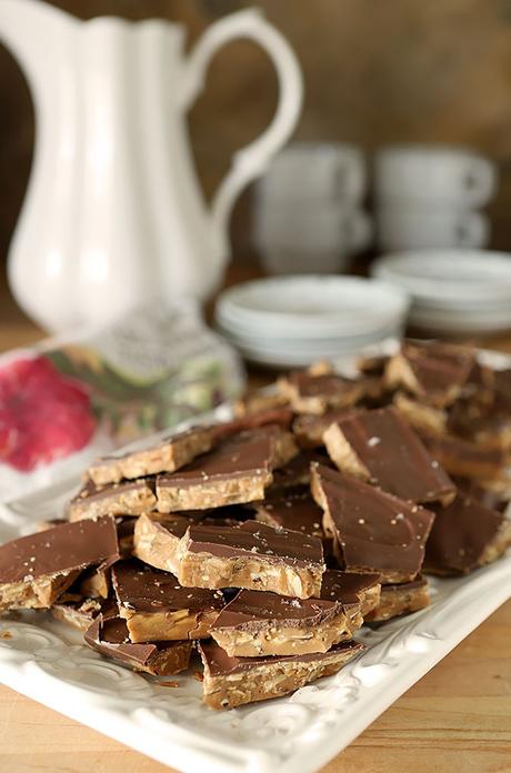 Salted Chocolate English Toffee with Toasted Almonds