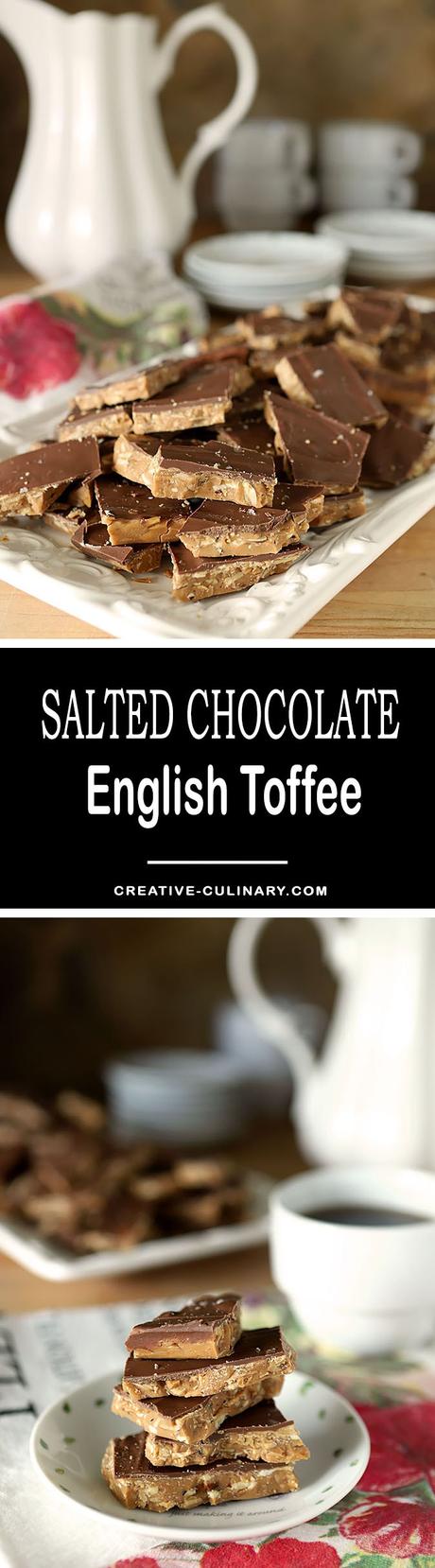 Salted Chocolate English Toffee with Toasted Almonds