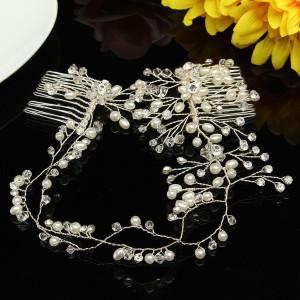 crystal pearl bead hair accessory