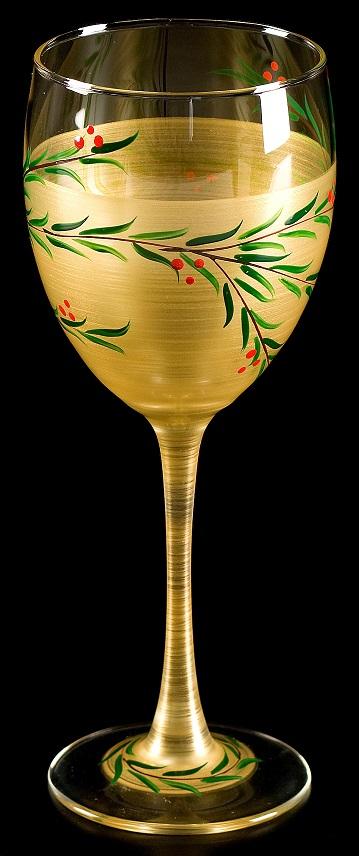 Golden Garland  Wine Glasses
