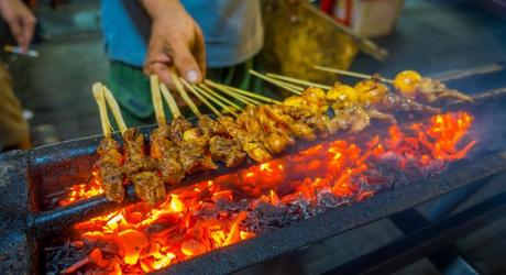 Southeast Asian street food: Indonesian meat barbecue
