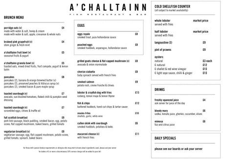 Food Review: A’Challtainn, Glasgow