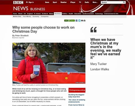 Two #LondonWalks on Christmas Day! Our Very Own @Marychiltucker Talks to the BBC
