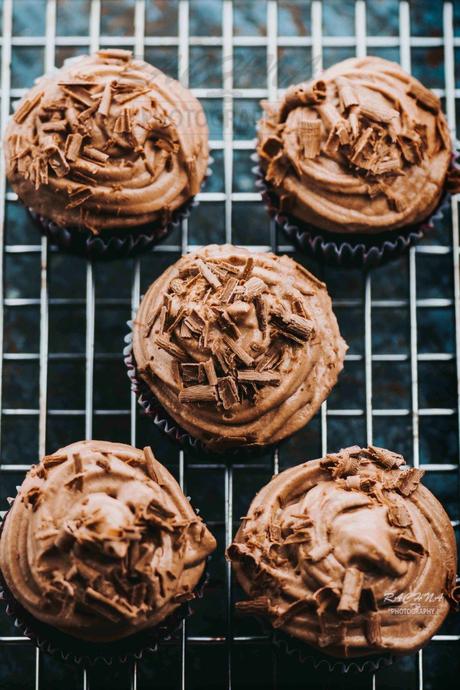 Eggless Chocolate Cupcakes + Chocolate Whipped Cream Cream Cheese Frosting