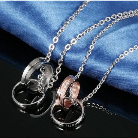 Personalized Cute Couple Necklaces and Bracelets From Newchic rose gold love necklaces