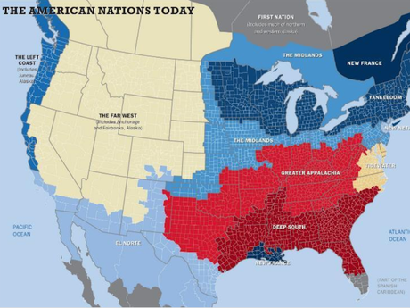 The 11 separate nations of the United States