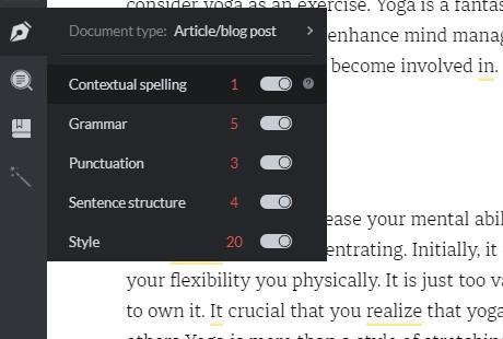 different types of grammar check