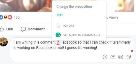 grammarly for facebook