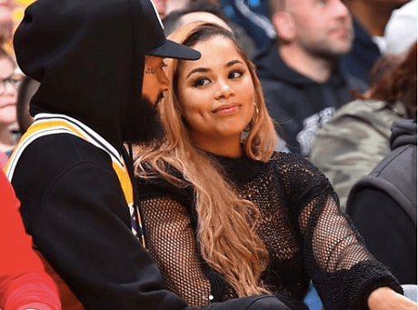 Lauren London & Nipsey Hussle At The Lakers Game