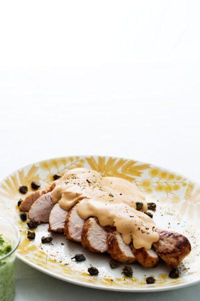 Keto turkey with cream-cheese sauce