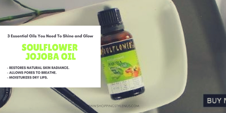 Soulflower Jojoba Oil for restoring natural skin radiance, hydrating skin and lips.