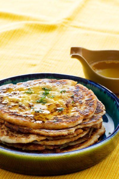 Keto Naan bread with melted garlic butter