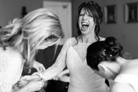 Best york wedding photography bride laughing 