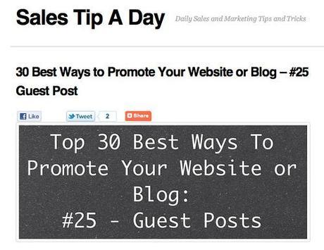 30 Best Ways to Promote Your Website or Blog - #25 Guest Post | Sales Tip A Day