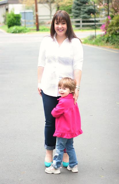 Wednesday - Teal Suede Pumps and a Paisley Scarf