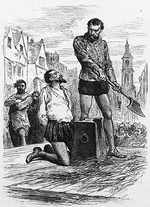 The execution of Sir Walter Raleigh.