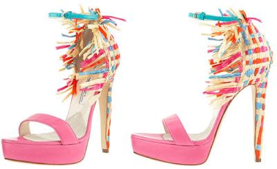 Shoe of the Day | Brian Atwood Raffia-Heel Colorblock d'Orsay Sandals