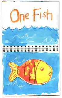 One Fish Art Journal Page