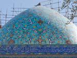 The turquoise blue dome of Chahar Bagh Madreseh