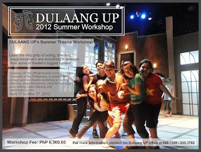 Dulaang UP summer theater workshops April 17-May 17, 2012