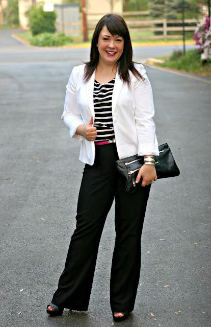 Friday - White Blazer with Stripes