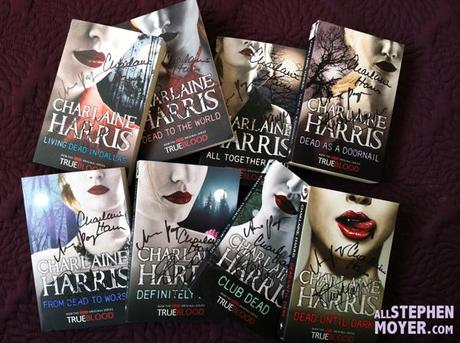 Charity Auction: Unique Box set of 8 Sookie Stackhouse Books UK Edition signed by Charlaine Harris, Anna Paquin and Stephen Moyer
