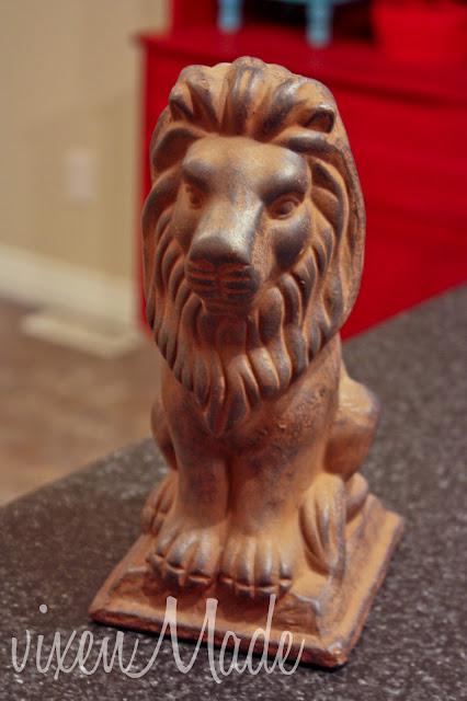 Spray Painted Lion Statue