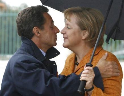 French President Nicolas Sarkozy and German Chancellor Angela Merkel 