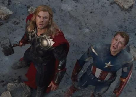 Thor and Captain America in The Avengers