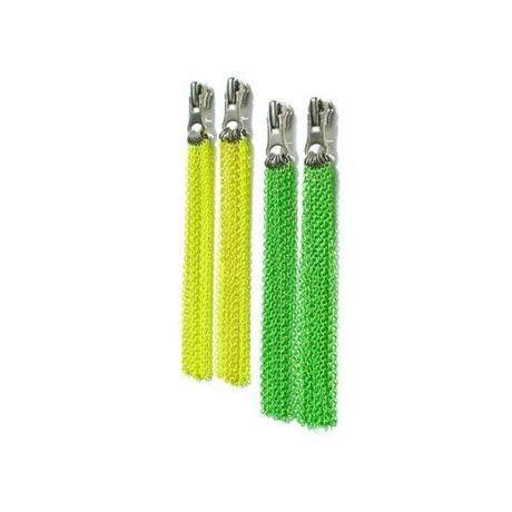 Triple Trendspotting: Zipper Pull earings with Neon Fringe. -...