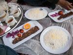 Meat kebab and rice (a popular Iranian dish)