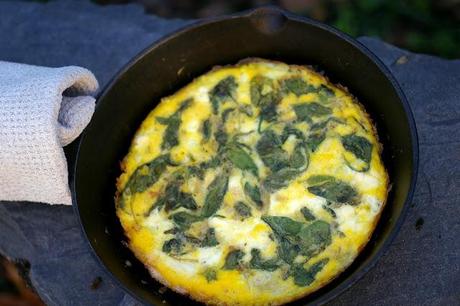Spinach, Onion and Goat Cheese Frittata