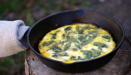 Spinach, Onion and Goat Cheese Frittata