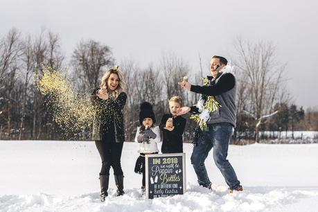 New Year's Eve pregnancy announcement for family. 