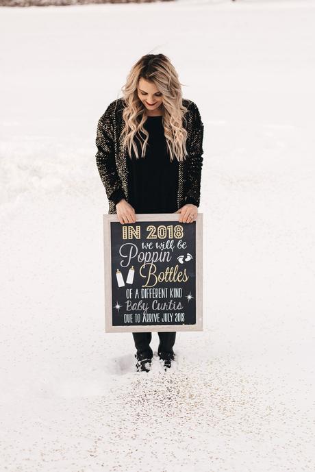 Holiday pregnancy announcement for New Year's Eve