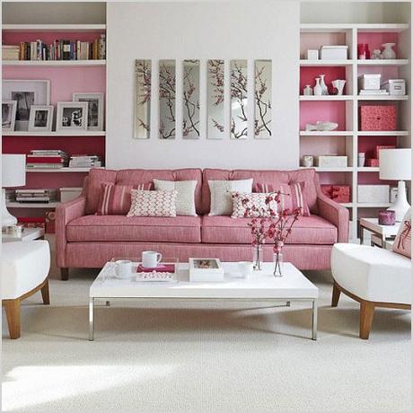 white and pink contemporary living room 939